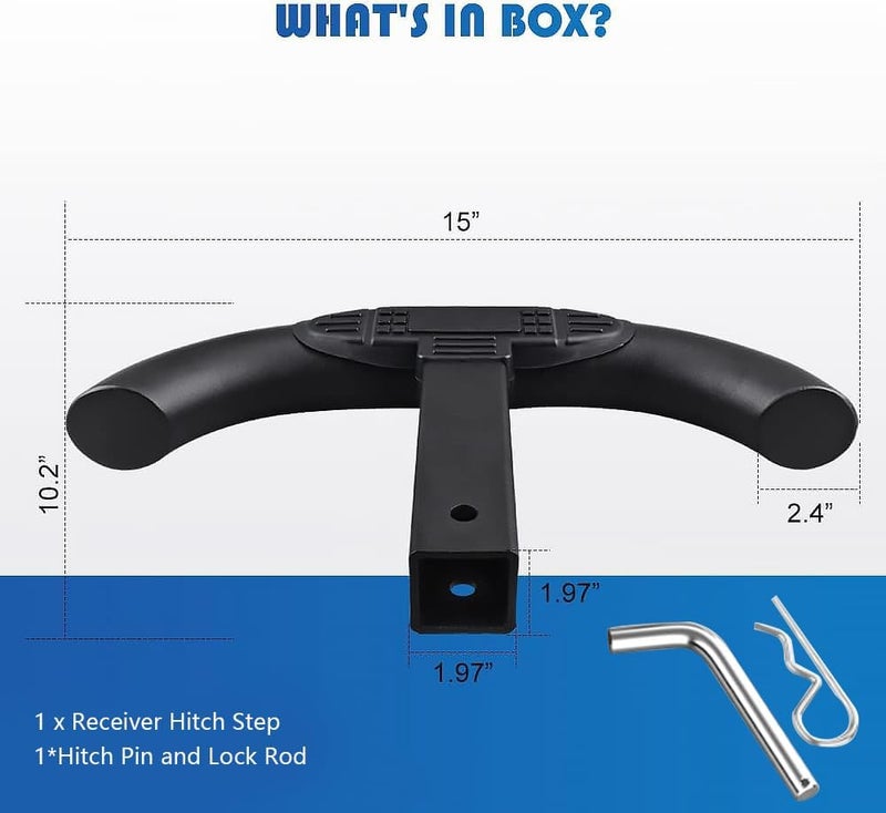 GLOBLED Hitch Step for 2 Inch Hitch Receiver Towing Bar Bumper Step Rear End Guard Protector for Pickup Truck SUV - Image 3